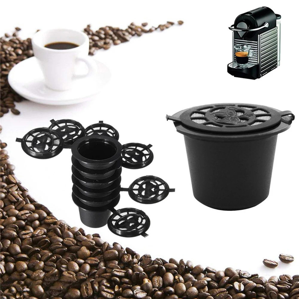 6PCS Black Refillable Coffee Capsula Refilling Filter Pod Reusable Nespresso Coffee Capsules Cup Spoon Brush Set Coffeeware Gift 6PCS Black Refillable Coffee Capsula Refilling Filter Pod Reusable Nespresso Coffee Capsules Cup Spoon Brush Set Coffeeware Gift