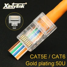 xintylink 50U EZ rj45 connector cat6 rj 45 ethernet cable plug cat5e utp 8P8C cat 6 network unshielded modular cat5 high quality xintylink 50U EZ rj45 connector cat6 rj 45 ethernet cable plug cat5e utp 8P8C cat 6 network unshielded modular cat5 high quality