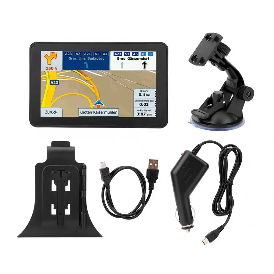 

7in Capacitive Touch Screen Car GPS Navigation FM Transmitter accessoire voiture