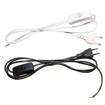 

CLAITE EU Plug 1.8M Line Cable On Off Power Cord Wire Extension With Button Switch For LED Light Lamp