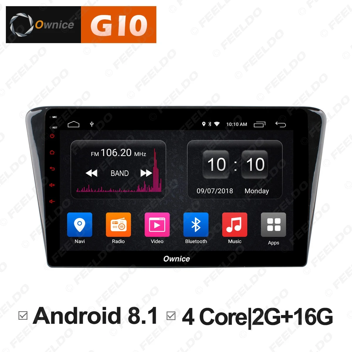 Excellent FEELDO 10.1 " Android 6.0 4-Core/DDR3 1G/16G/Support 4G Dongle Car Media Player With GPS/FM/AM RDS For Peugeot 408 2014-2016 1