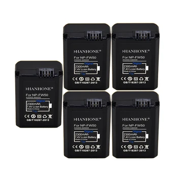 

5PCS 2300mAh NPFW50 NP-FW50 NP FW50 Camera Battery For Sony Alpha A6500 NEX-3 A5000 A7R A3000 A6000 NEX-3 A6300 NEX-5 A35 A55