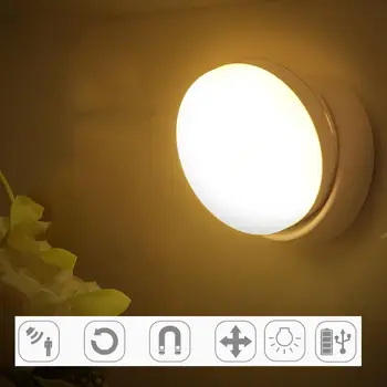 

Dropship LED Night Light Battery Power/USB Charge Motion Sensor Activated Wall Light Induction Lamp For Closet Corridor Cabinet