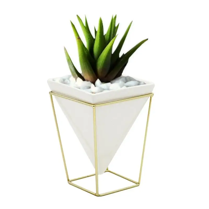 

Ceramic Box Multi-functional Creative Iron Stand Vase Flower Pot Desktop Storage Pen Holder Set Home Decoration Accessories