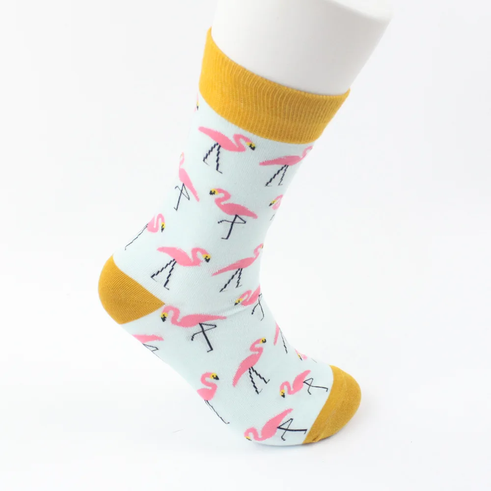 

Men's socks flamingo tide socks fashion socks long tube men's socks nanpucrazy factory wholesale