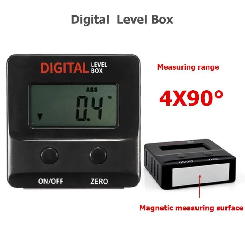 

Digital Protractor Inclinometer Angle Finder Level Box Measuring Tool Electronic Angle Meter Angle Gauge Magnetic Base