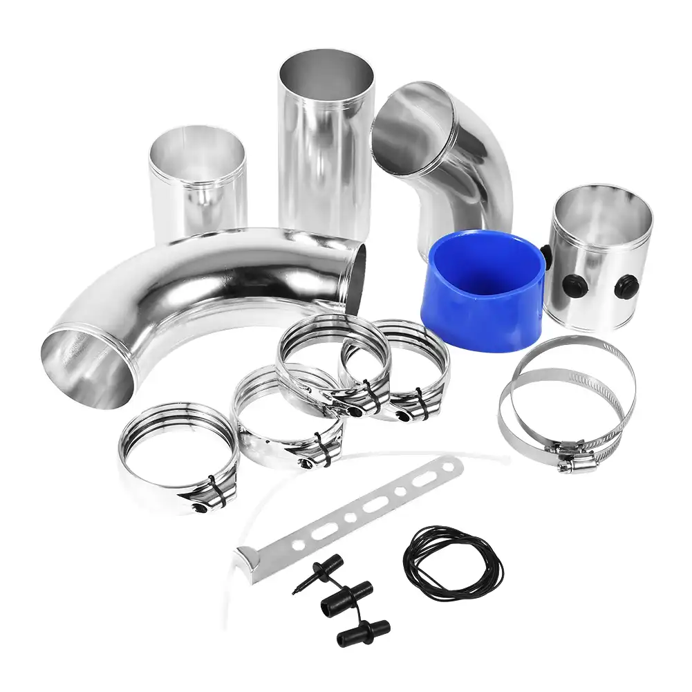 blu Filtri Dellaria Dellautomobile Kit Universale Auto Automobile Racing Aria Filtro Alumimum Tubo di Flusso Kit Universal Filtro di Aspirazione Dellaria Fredda