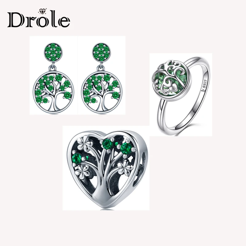 

Drole 925 sterling silver eye-catching charm green tree features jewelry cute wind wild light female earrings
