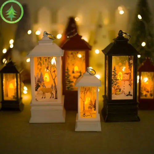 

Xmas Candle Holder Ornament LED Candlestick Decorations Hanging Christmas Vintage Candlestick Festival Party Candle Stand Holder