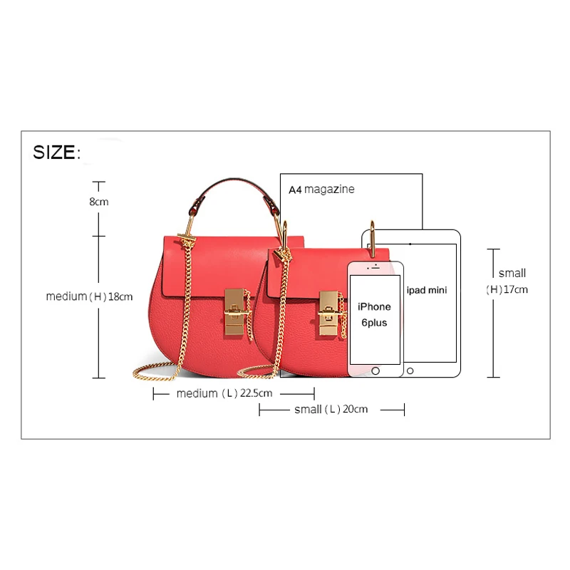 LUYO Saddle Famous Brand Luxury Handbags Women Bags Designer Genuine Leather Bag High Quality Shoulder Bag Small Chain Bag Sac