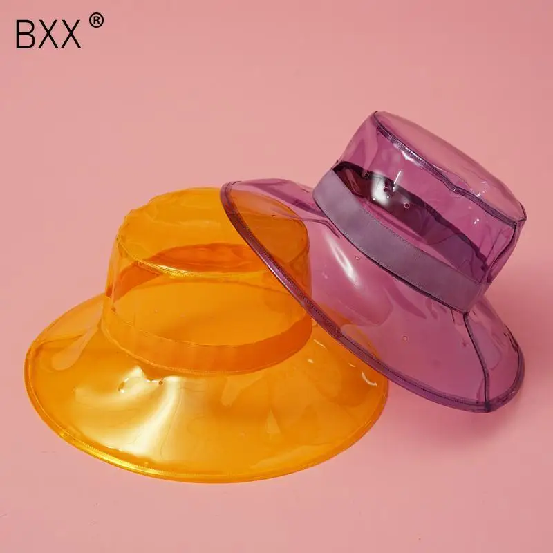 

[BXX] 2019 Spring Summer Personality Yellow Color Many Colors PCV Transparent Waterproof Campaniform Shape Sun Fisherman LM624