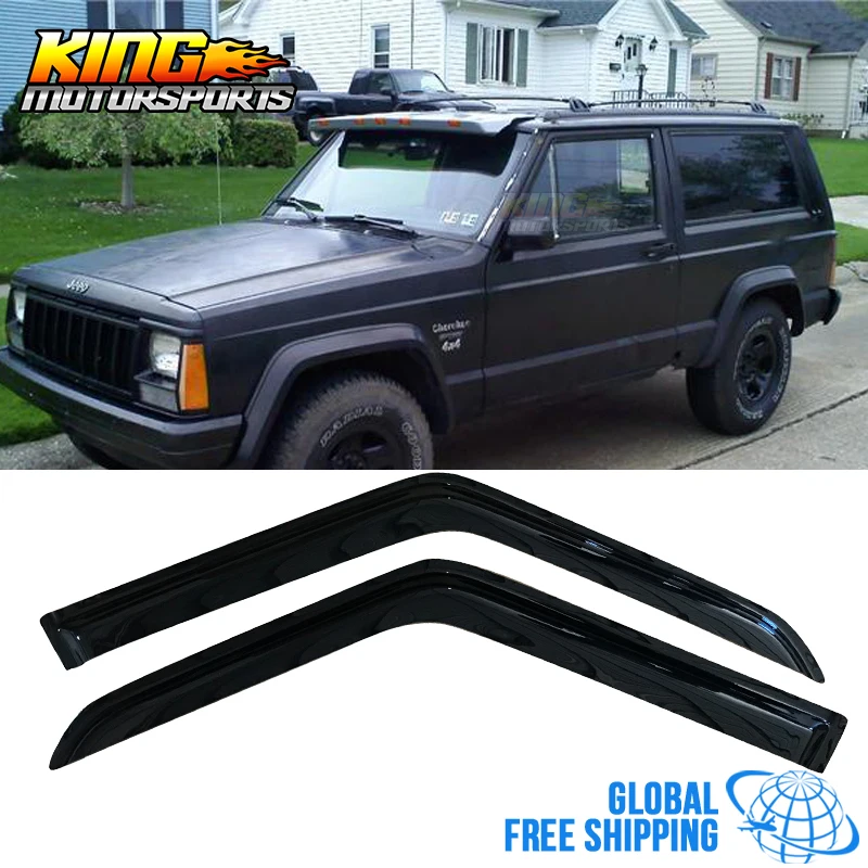 For 1984-2001 Jeep Cherokee Sun//Rain Guard Tint Shade Deflector Window Visors 4P