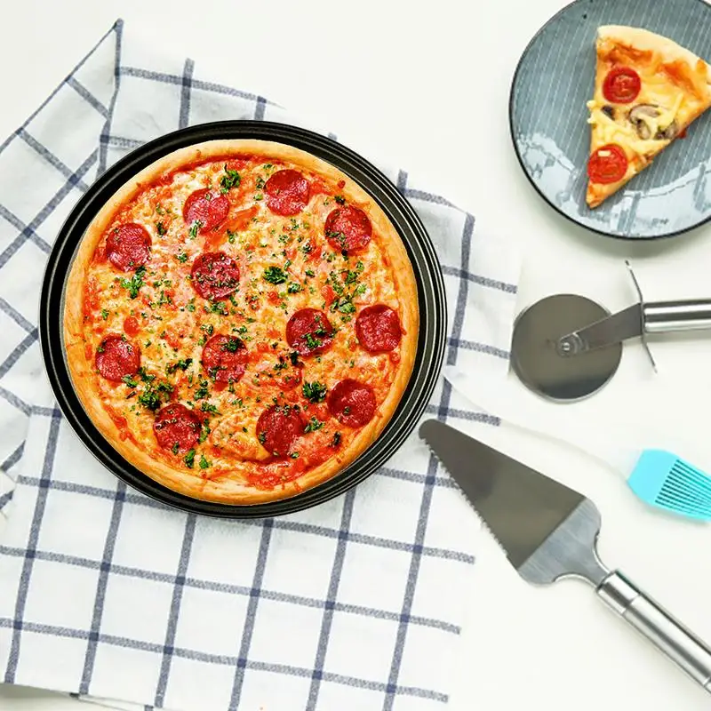 2PCS/set Carbon Steel Nonstick Pizza Baking Pan Tray Pizza Plate Dishes Holder Bakeware Home Kitchen Baking Tools size 32cm 2PCS/set Carbon Steel Nonstick Pizza Baking Pan Tray Pizza Plate Dishes Holder Bakeware Home Kitchen Baking Tools size 32cm