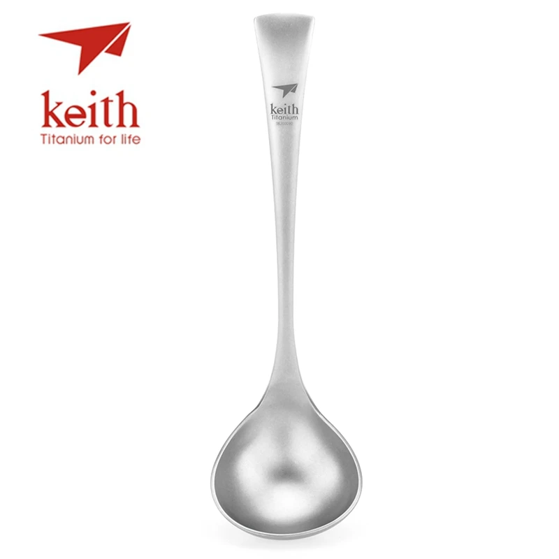 Colher de Sopa Keith Titanium Colher Novidades Engrosse Outdoor Camping Caminhadas Viagens Jantar Talheres
