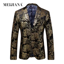 Вечерние мужские модные Роскошные Горячие MEIJIANA золотые продажи один пиджак Свадебный Блейзер костюм однобортный костюм платье