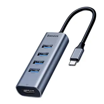 

Baseus USB HUB Type C to 4 x USB 3.0 + 1 x 4K HDMI Adapter Converter USB C Hub HDMI Adapter for MacBook Huawei Mate 20