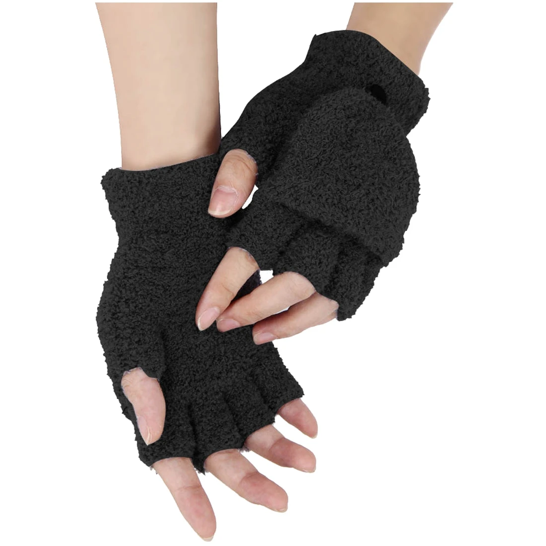 Girls Cute Fluffy Hand Wrist Warmer Soft Winter Fingerless Gloves Women Mitten Girls Cute Fluffy Hand Wrist Warmer Soft Winter Fingerless Gloves Women Mitten