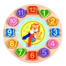 Детские Мини Деревянные Часы с цветными номерами, Обучающие детей, Развивающие игрушки для детей