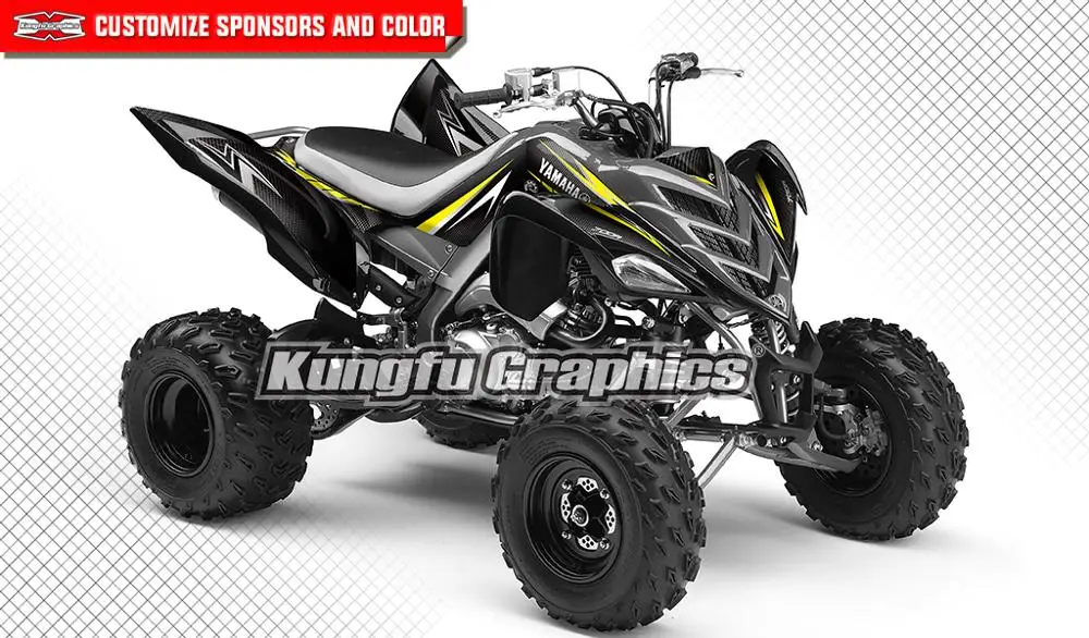 

KUNGFU GRAPHICS ATV Custom Stickers Kit Vinyl Decals Full Vehicle Wrap for Yamaha Raptor 700 2006 2007 2008 2009 2010 2011 2012