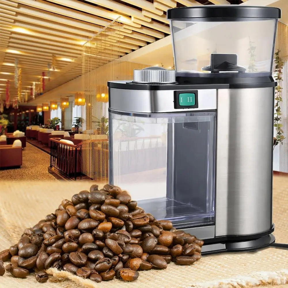 

Coffee Grinder Electric Bean Grinding Machine 220-240V Home Bean Coffee Grinding Stainless Steel Machine Adjustable Thickness