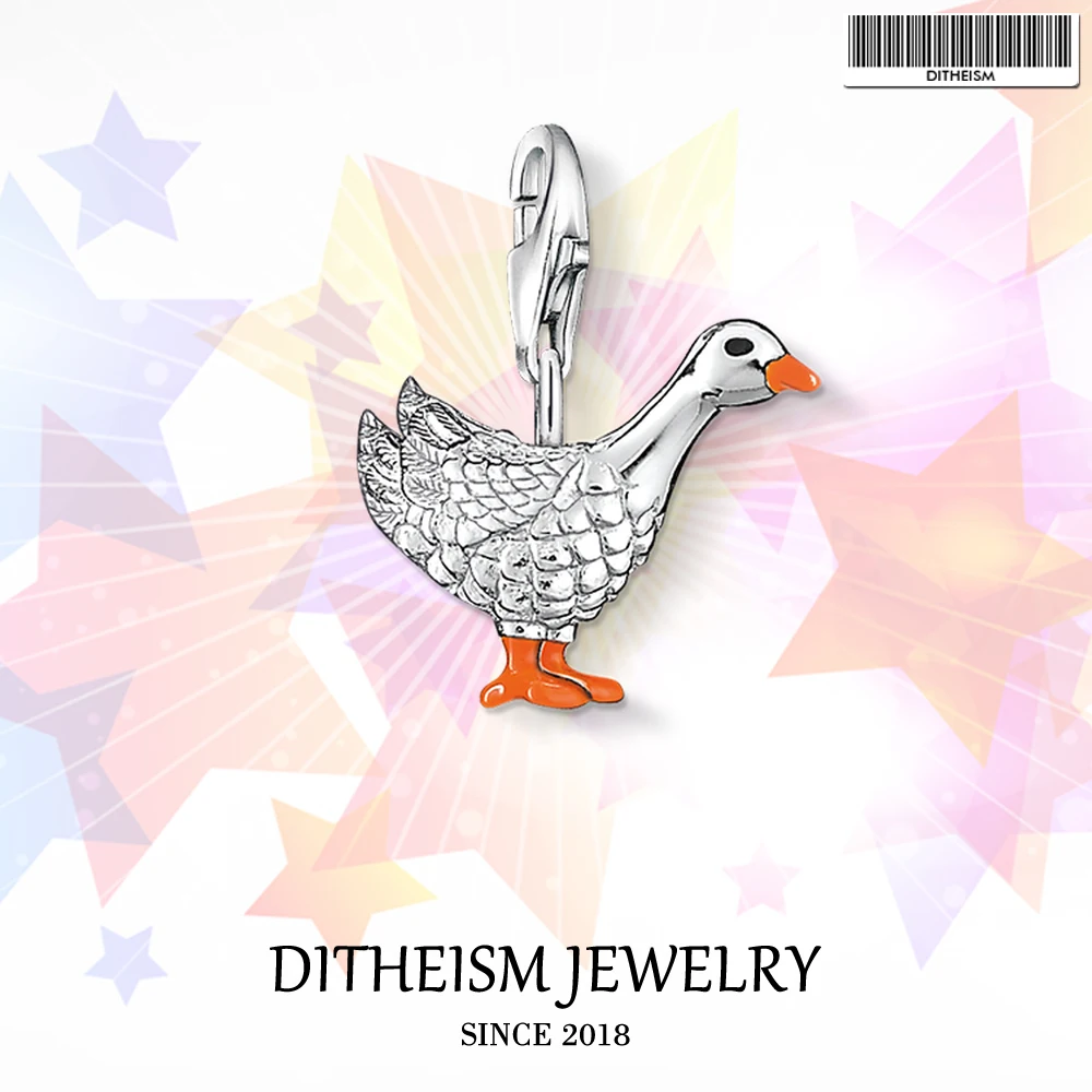

Goose Charms Pendant,2018 Jewelry 925 Sterling Silver Cute Gift For Women Boy Girls Fit Bracelet Necklace Bag Choker