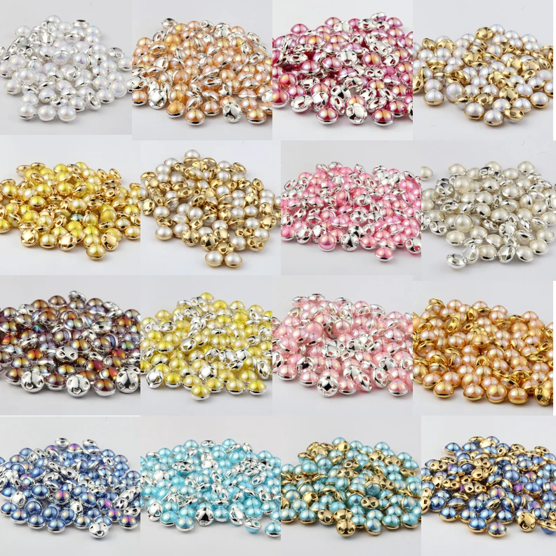 

Hot 100Pcs Round Rhinestones Tiny Pearl Buttons Sewing Tools Decorative Button 8mm Scrapbooking Garment DIY Apparel Accessories