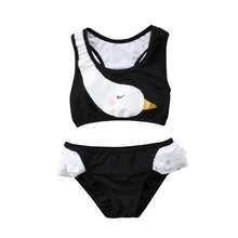 Милый Летний купальник-бикини с принтом лебедя для маленьких девочек; купальный костюм; пляжная одежда