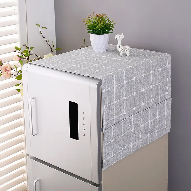 

Cotton Linen Plaid Fridge Washing Machine Rectangular Oilproof Tablecloth Table Cloth Cover Home Kitchen Decoration Hule Mantel