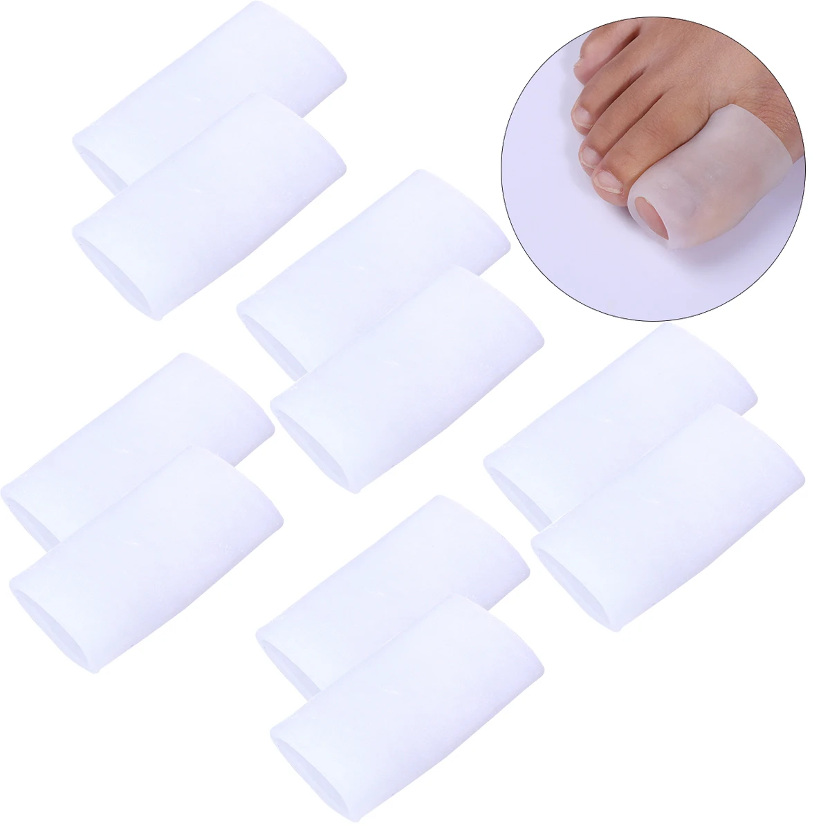 

5Pairs Silicone Gel Little Toe Tube Corns Blisters Corrector Pinkie Protector Gel Bunion Toe Finger Protection Gel Sleeve