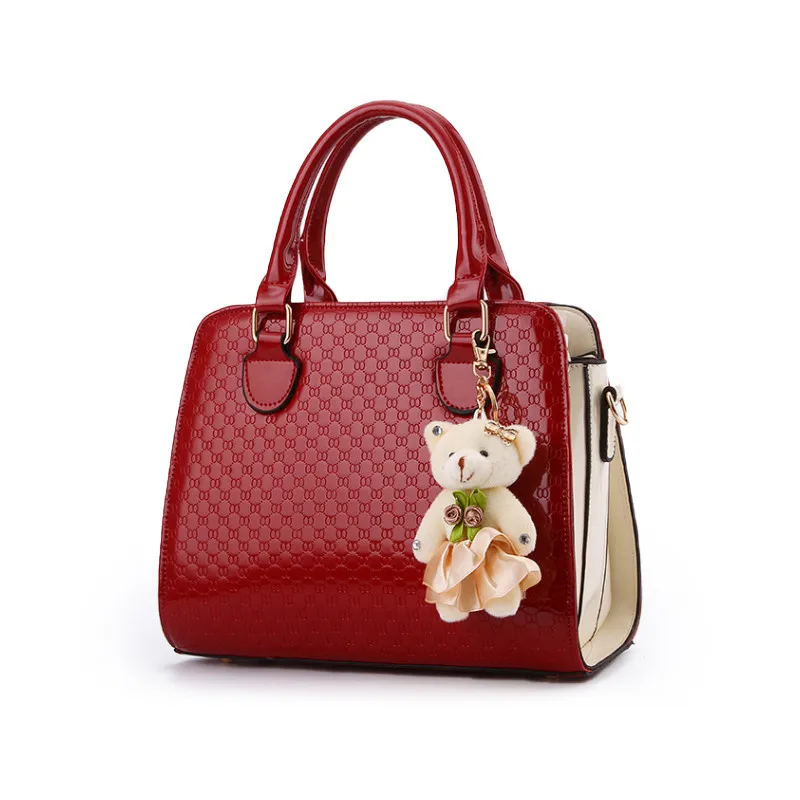 LUCDO 2 Bags مركب أكياس العلامة التجارية النساء حقيبة أعلى-حقائب بيد الحلوى اللون بو الجلود حقيبة ساع يد السيدات مخلب كيس