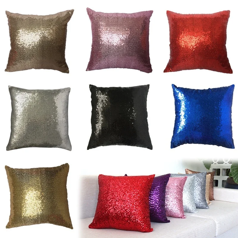 

Fashion Covers Colors Solid Throw Pillow 7 Glitter Cushion Color European Sequins Case