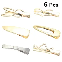 6 шт. заколки для волос, простая мультяшная выдалбливающая заколка из сплава, заколка для волос, заколка для женщин и девочек