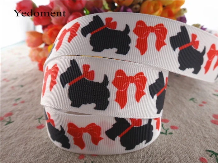 

17031709,New arrival 1" (25mm) 10 yards/lot dog printed grosgrain ribbons cartoon ribbon DIY handmade materials