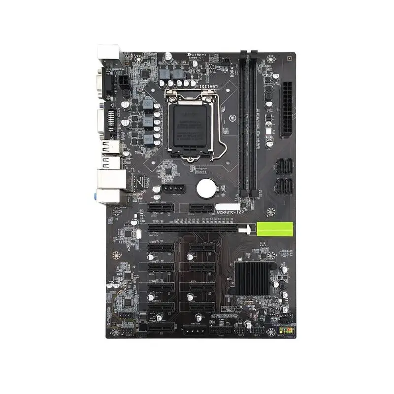 

B250 Motherboard 2*DDR4 For Inter LGA1151 Socket USB3.0 SATA3.0 Support 12 Graphics Cards BTC Mining Motherboard