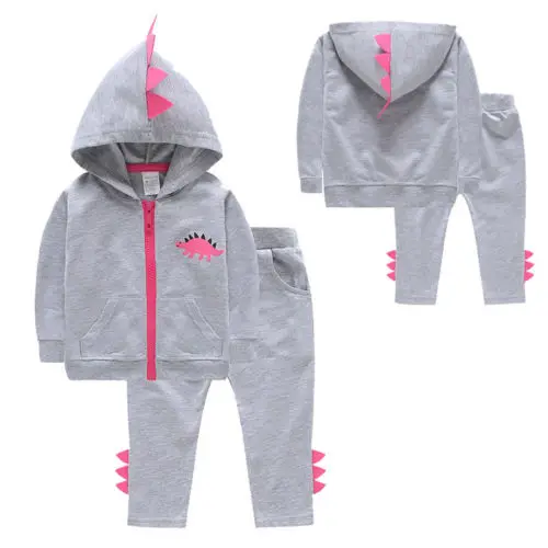 

Toddler Kids Baby Girls Clothes Dinosaur Hoodies Tops Pants Tracksuit Outfits Costume Clothes Set 2pcs