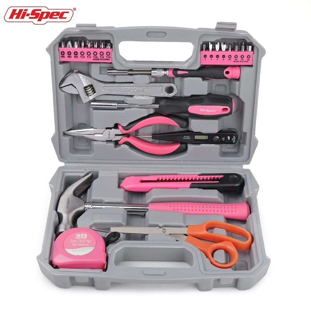 Hi-Spec 45pc Hand Tool Set Pink Girl Lady Women Household Tool Set Home Repair Tools Kits in Toolbox Screwdriver Torque Wrench Hi-Spec 45pc Hand Tool Set Pink Girl Lady Women Household Tool Set Home Repair Tools Kits in Toolbox Screwdriver Torque Wrench