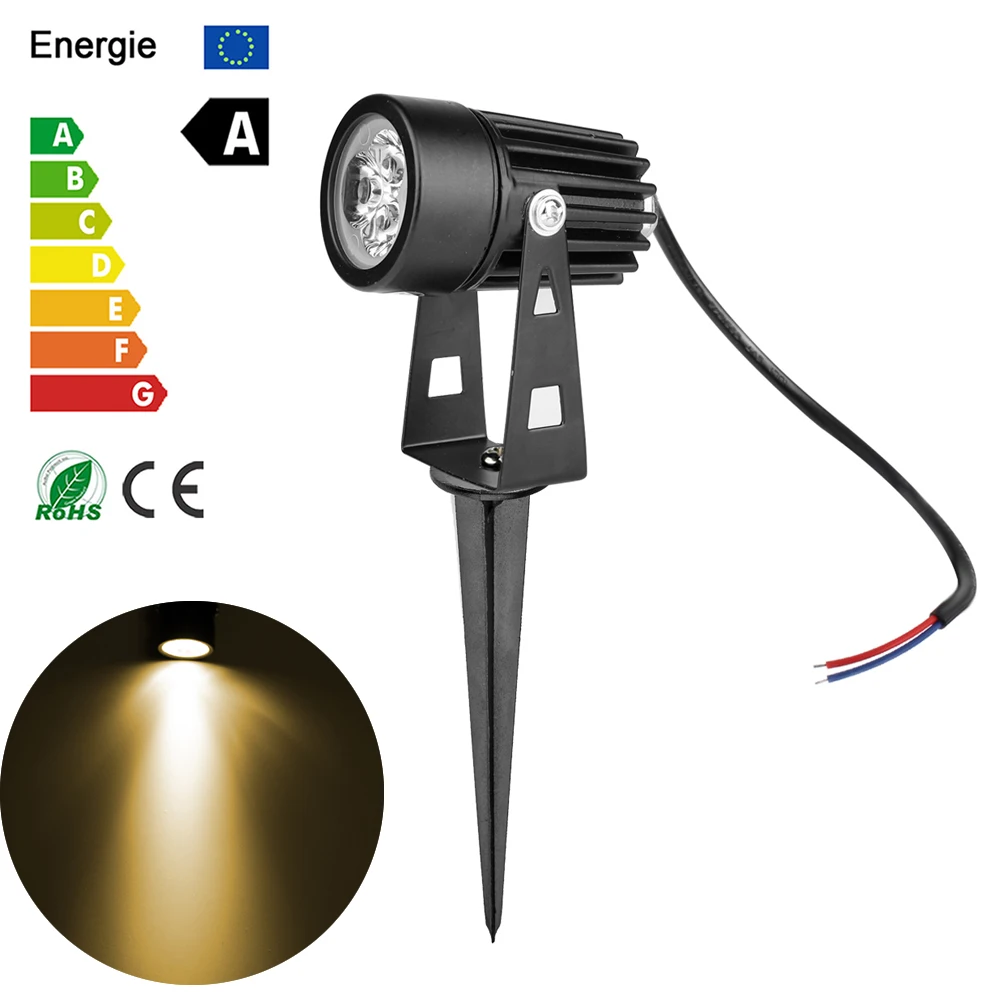 3 Вт Мини светодиодный садовый светильник наружный двор патио Прожектор газон лампа водонепроницаемый теплый/холодный белый наружное освещение DC12V AC 85-265V