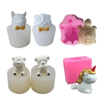 

3D DIY Silicone Mold Animal Aromatherapy Plaster Gypsum Car Display Candle Gypsum Mold Chocolate Fondant Cake Decorating Tool