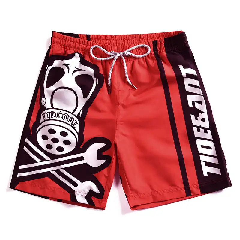 boys red swimming shorts