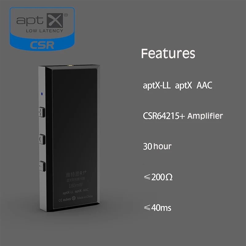 Artэкстремальный R1 Plus CSR64215 bluetooth усилитель для наушников с низкой задержкой AAC
