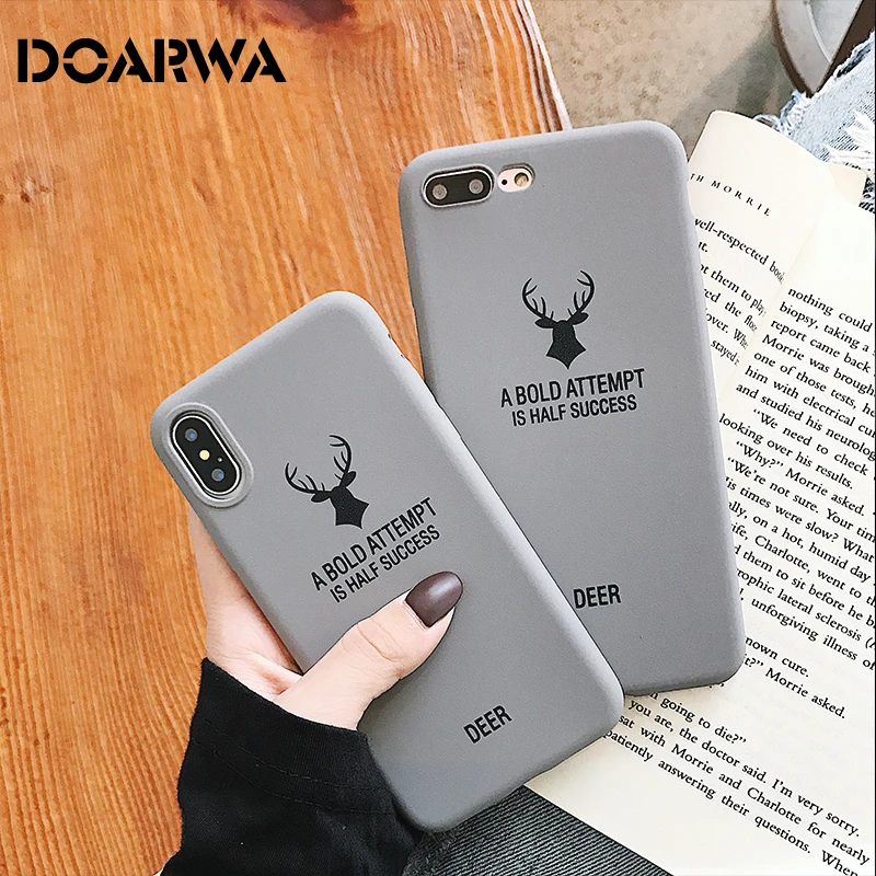 

Luxury Phone Cases Deer Unicorn For iphone 7 8 6 6s Plus X Ultra Thin Soft Silicone Cover Dull Polish For iphone Xs Max Xr case