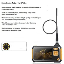 8 мм эндоскоп 1080P HD с 4,3 дюймов ЖК-дисплей камера для осмотра автомобиля эндоскоп трубка/Жесткая трубка Водонепроницаемая камера