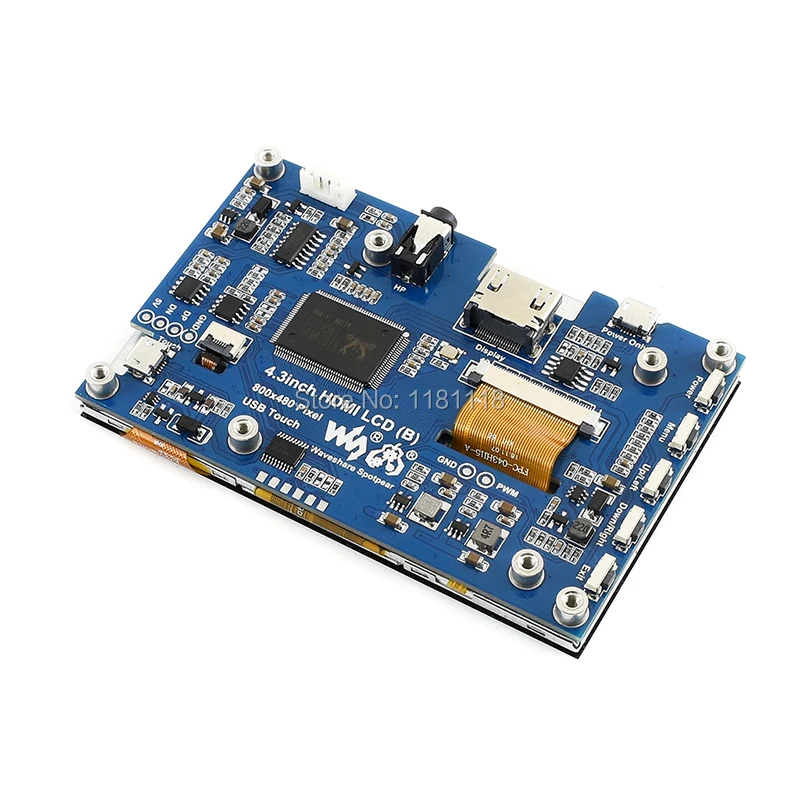 Raspberry pi Tela de Toque Capacitiva Ips 800x480 4.3 Polegada Usb Compatível com Hdmi - Imagem 2