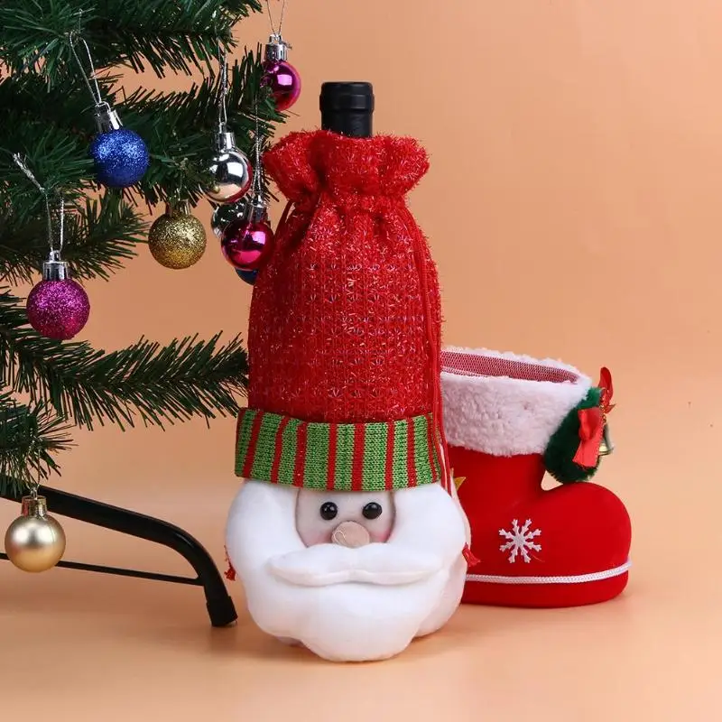 

New Merry Christmas Santa Wine Bottle Bag Cover Xmas Dinner Party Decor