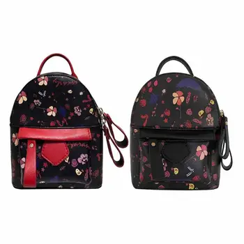 

PU Leather 3D Printing Backpacks Floral Rivet Famous Brands Backpack Female School Bag For Teenagers Girls Travel Mochilas