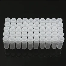 50 шт., 5 г, прозрачная объемная пластиковая бутылка для образцов, 5 мл, маленькая бутылочка, домашняя кухонная для хранения, контейнер, колбы для лабораторных образцов, коллекция