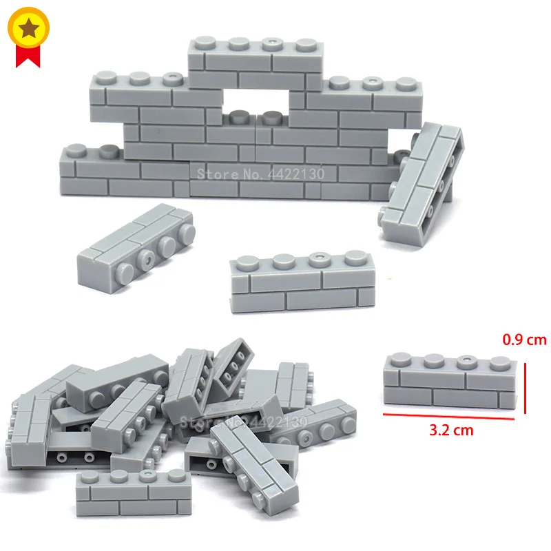 Brick Bulk Building Blocks Accessories 1x4 Wall Brick Diy City Military Battlefield Figures Mini Gift For Children With Legoingl