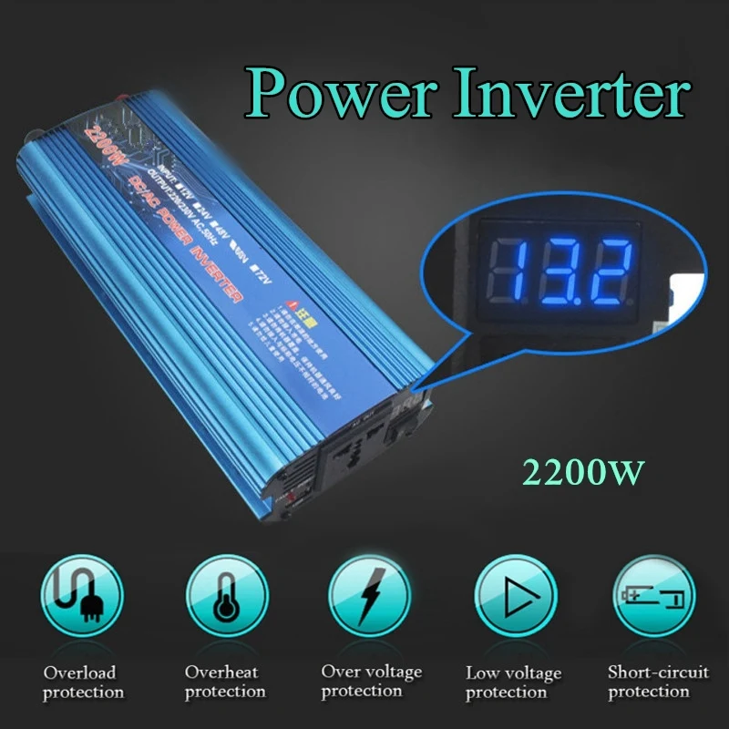 

2000W Power Inverter 12v 220v Digital Display USB Modified Sine Wave Auto Power Car Converter Transformer Charger Adapter