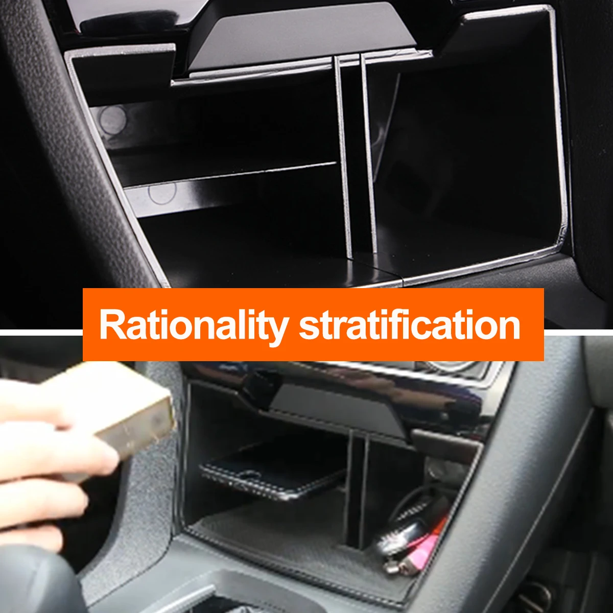ABS внутренняя Автомобильная центральная консоль центральный мобильный телефон карта многофункциональный ящик для хранения для Honda Civic 10th