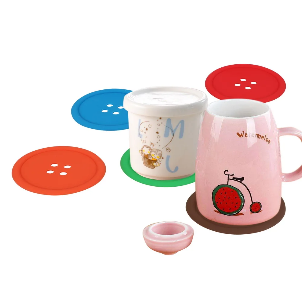 5 قطعة/المجموعة أزرار مسند للكوب المطبخ أداة المفارش المائدة الحصير سفينة سيليكون الحرارة مقاومة الجدول الديكور